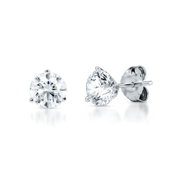 14K White Gold Diamond Stud Earrings 1.19 Ct TWT