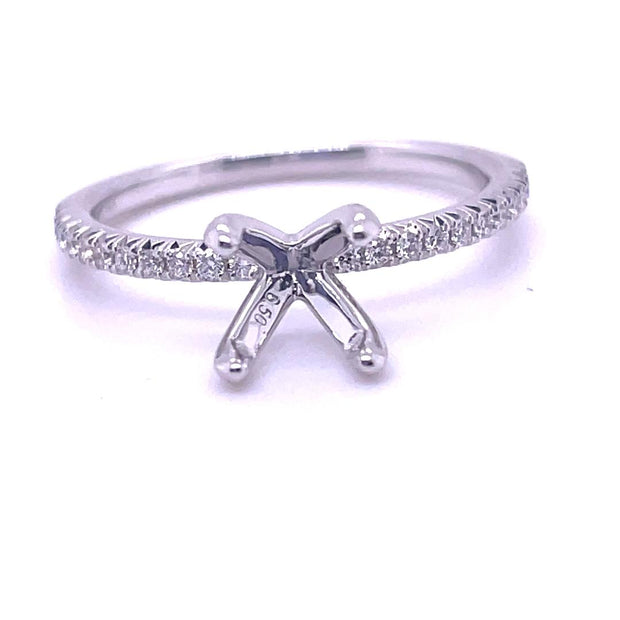14k White Gold Diamond Semi-Mounting