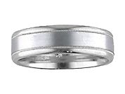 18K White Gold Comfort Fit Goldman Luxe Wedding Band Featuing Rolled Edge Detail