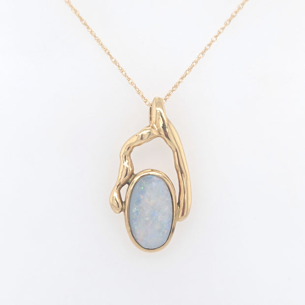 14K Yellow Opal Pendant