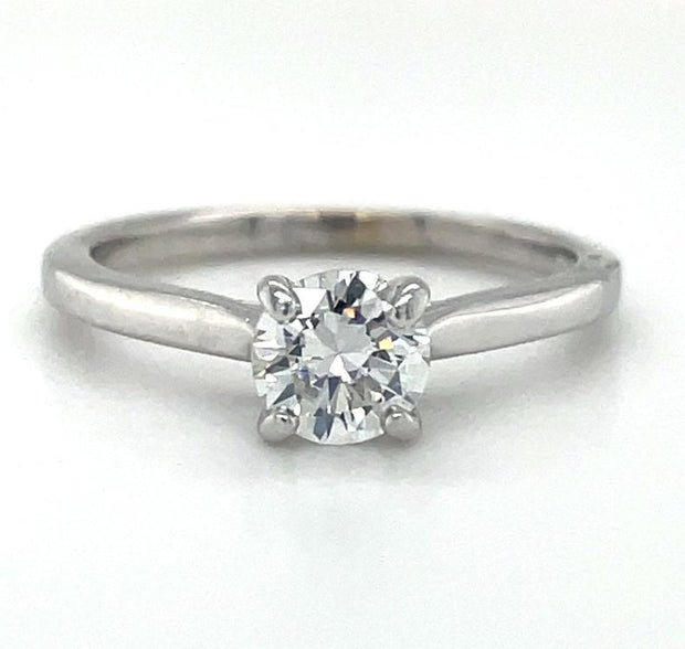 14K White Gold Solitaire Round Brilliant- Cut  Diamond Engagement