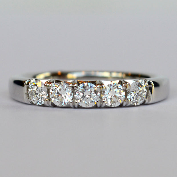 14k White Gold and Diamond Wedding Bands