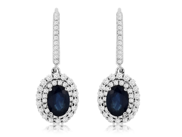 Sapphire Diamond Drop Earrings