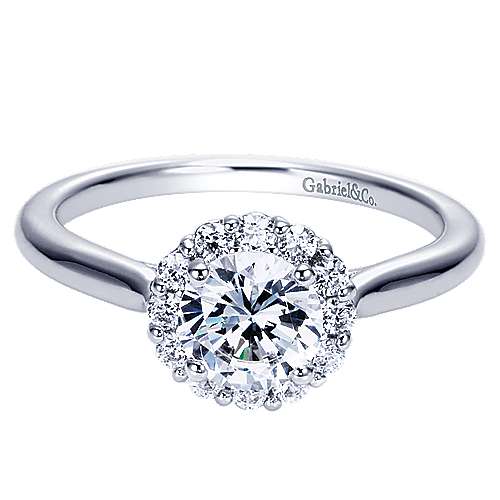14k White Gold Gabriel & Co.  Diamond Engagement Ring