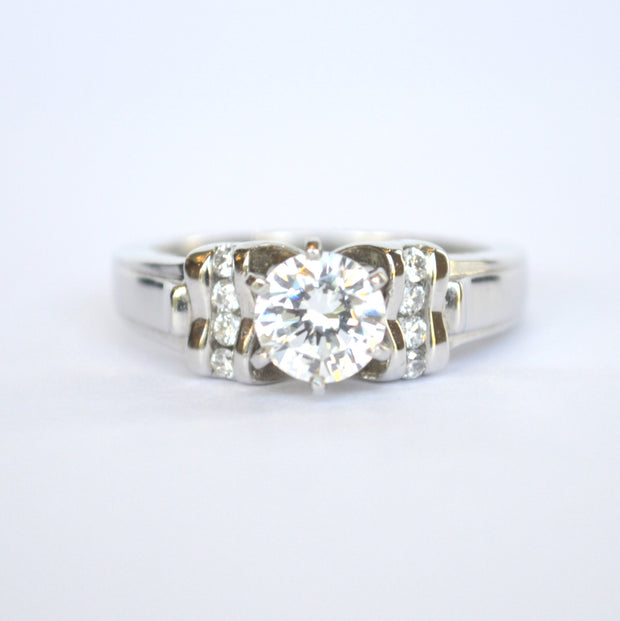 Platinum Three Stone Diamond Engagement Ring