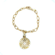 Roberto Coin18K YELLOW GOLD ARABESQUE DIAMOND FLOWER MEDALLION BRACELET