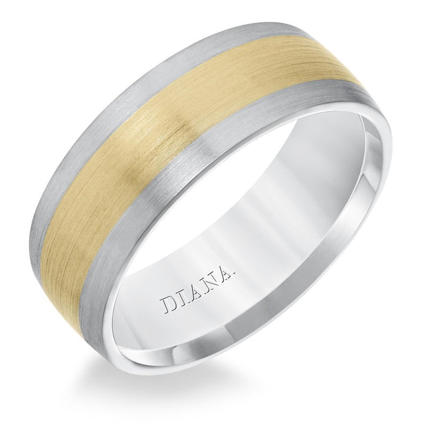 14K Two-Tone Goldman Luxe Wedding Band Featuring Satin Finish
