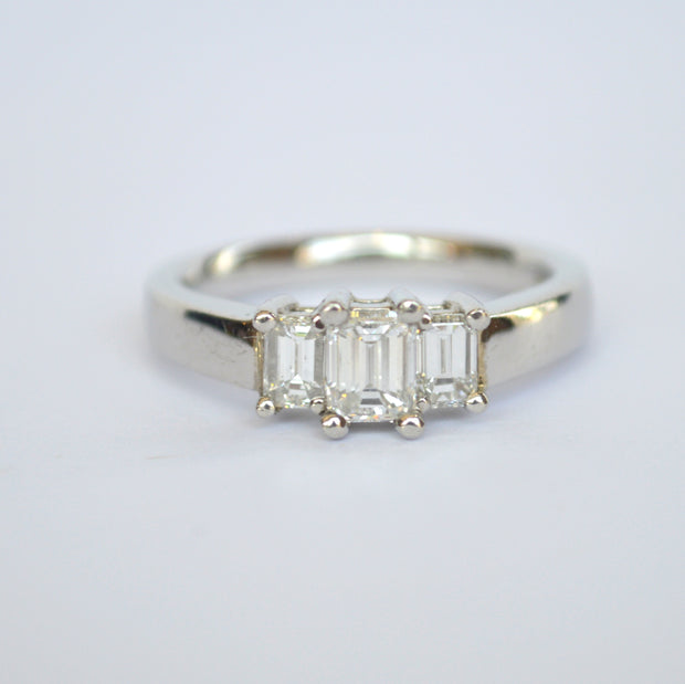 Platinum Three Stone  Diamond Engagement Ring