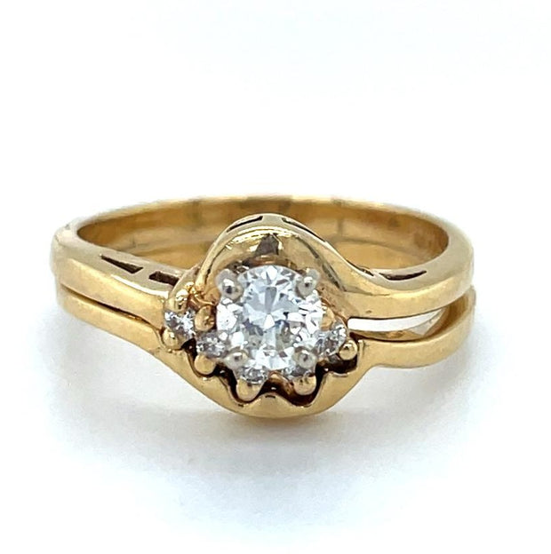 14k Yellow Gold Diamond  Engagement Ring
