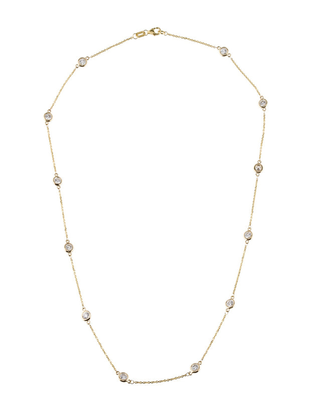 14K Yellow Gold Diamond By The Yard Necklace