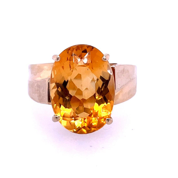 14k Yellow Gold Citrine Estate Ring