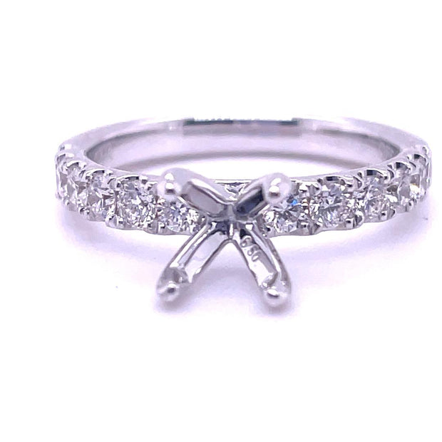 14k White Gold and Diamond Semi-Mounting