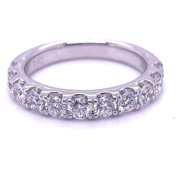 14K White Gold Private Label Diamond Part Way Around Diamond Band