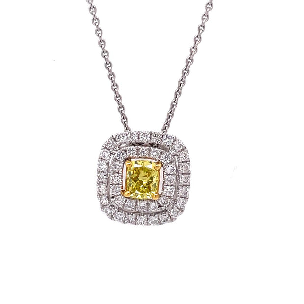 18k Two- Tone Diamond Pendant