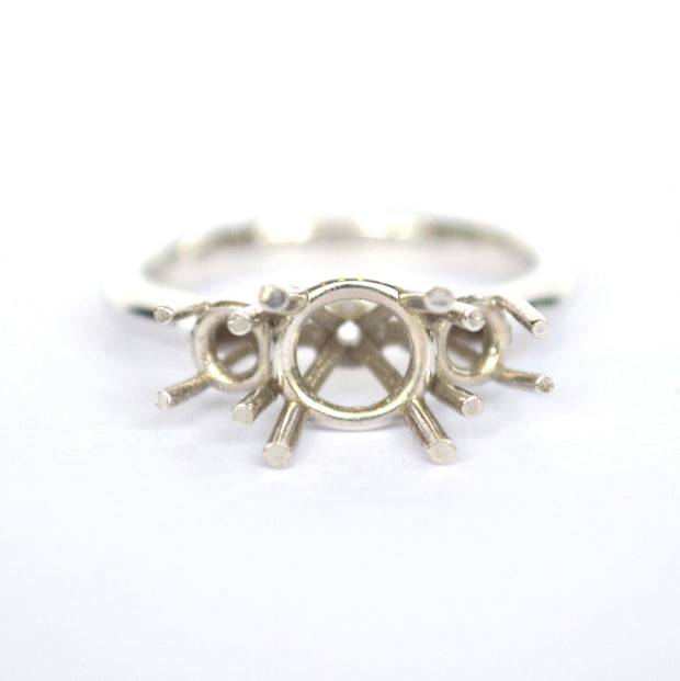 14K White Gold Three Stone Designs by Vatche Diamond Engagement Ring