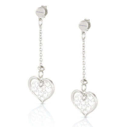 Sterling Silver Heart Drop Earring