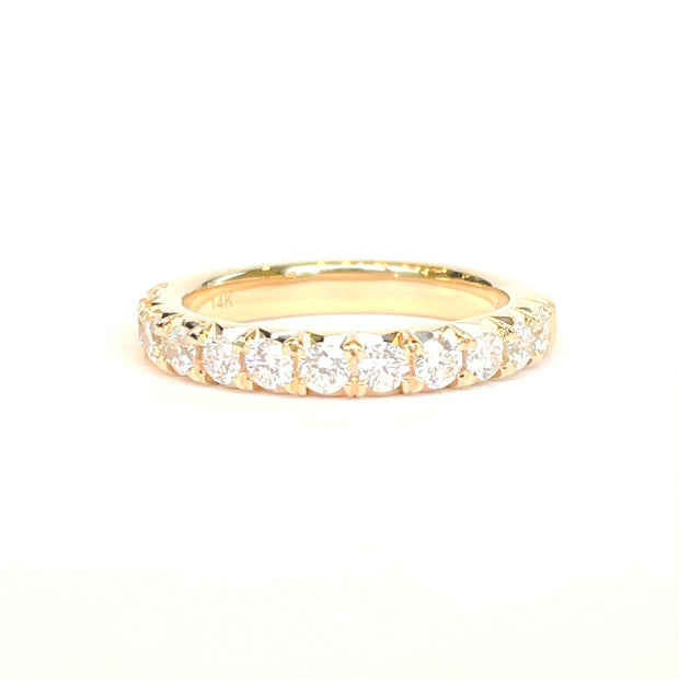 14K Yellow Gold Part Way Around Diamond Wedding Band