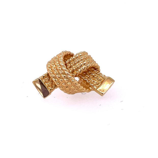 14K Yellow Gold Woven Knot Tie Tack