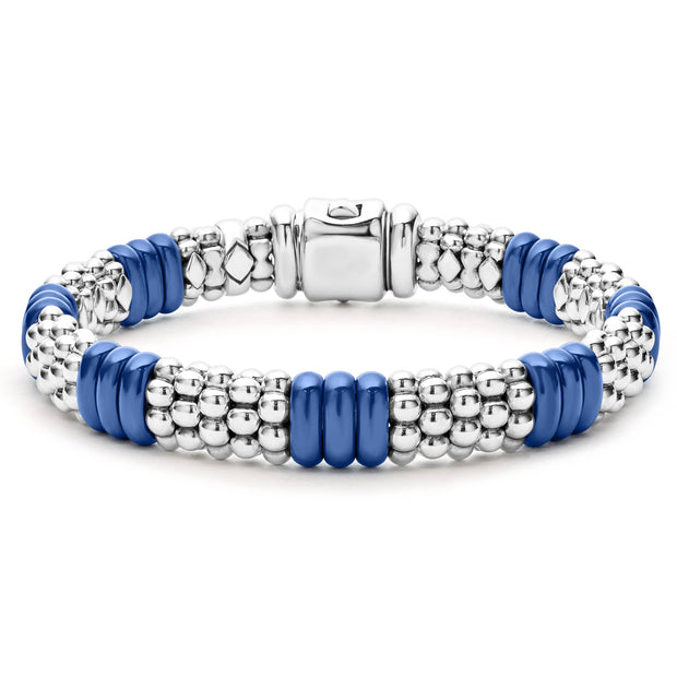 Sterling Silver LAGOS Blue Ceramic Caviar Bracelet