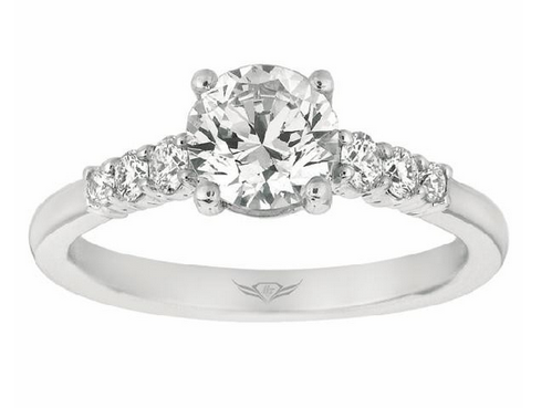14k White Gold Martin Flyer Diamond Engagement Ring