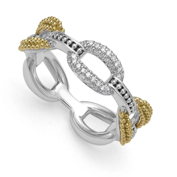 LAGOS: Small 18K Gold Eternity Diamond Ring