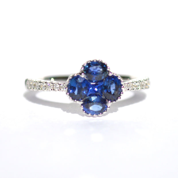 18k White Gold Sapphire and Diamond Ring