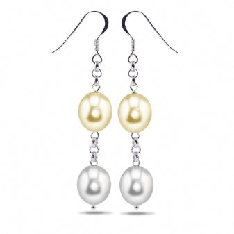 Sterling Silver Pearl Drop Earrings Featuring Four Fresh Water Pearls
