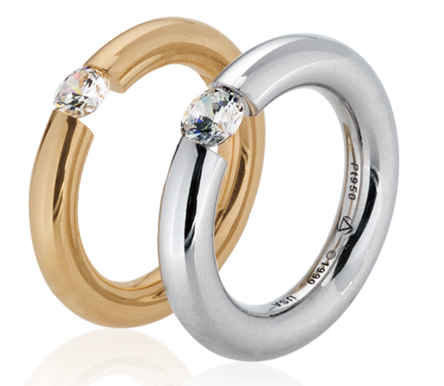 18k Yellow Gold Tension Set Steven Kretchmer Diamond Engagement  Ring