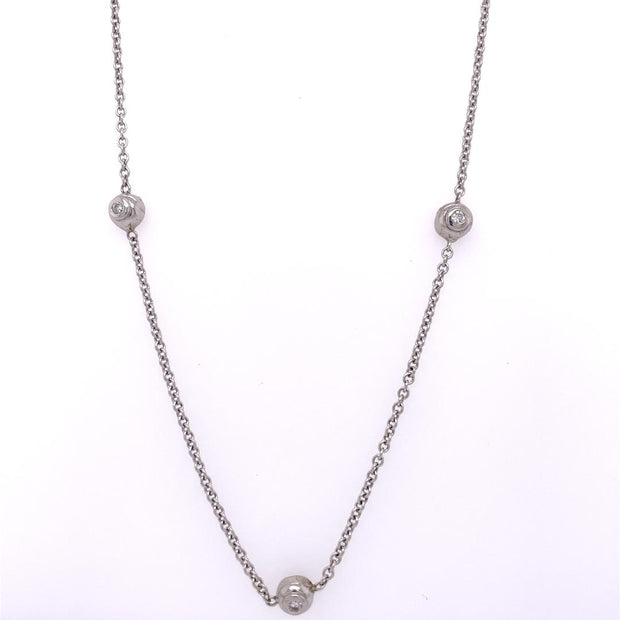 14K White Gold Diamonds By The Yard Pendant