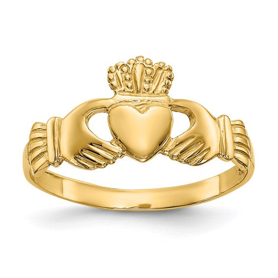 14K Yellow Gold Claddagh Fashion Ring
