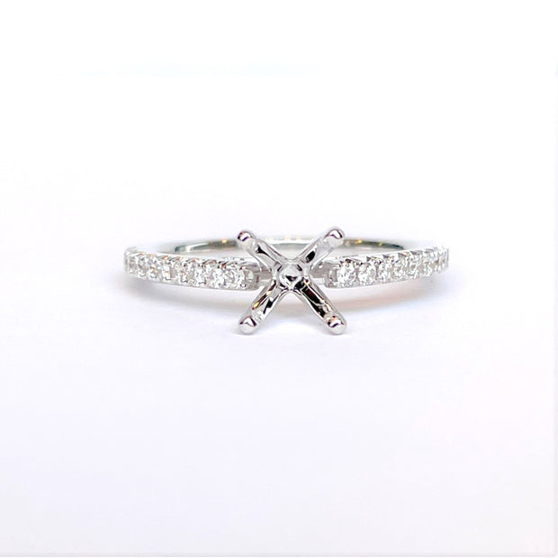 14k White Gold Private Label  Diamond Engagement Ring