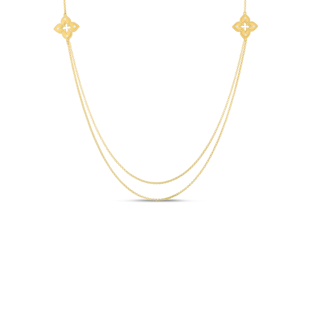 18K Yellow Gold Roberto Coin Venetian Princess Diamond Necklace