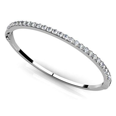 14K White Gold Private Label  Diamond Bangle Bracelet