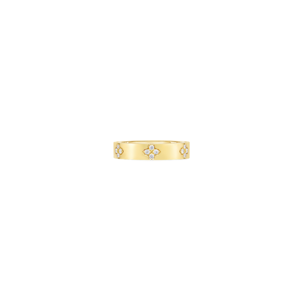 18K Yellow Gold Roberto Coin Love In Verona Diamond Ring